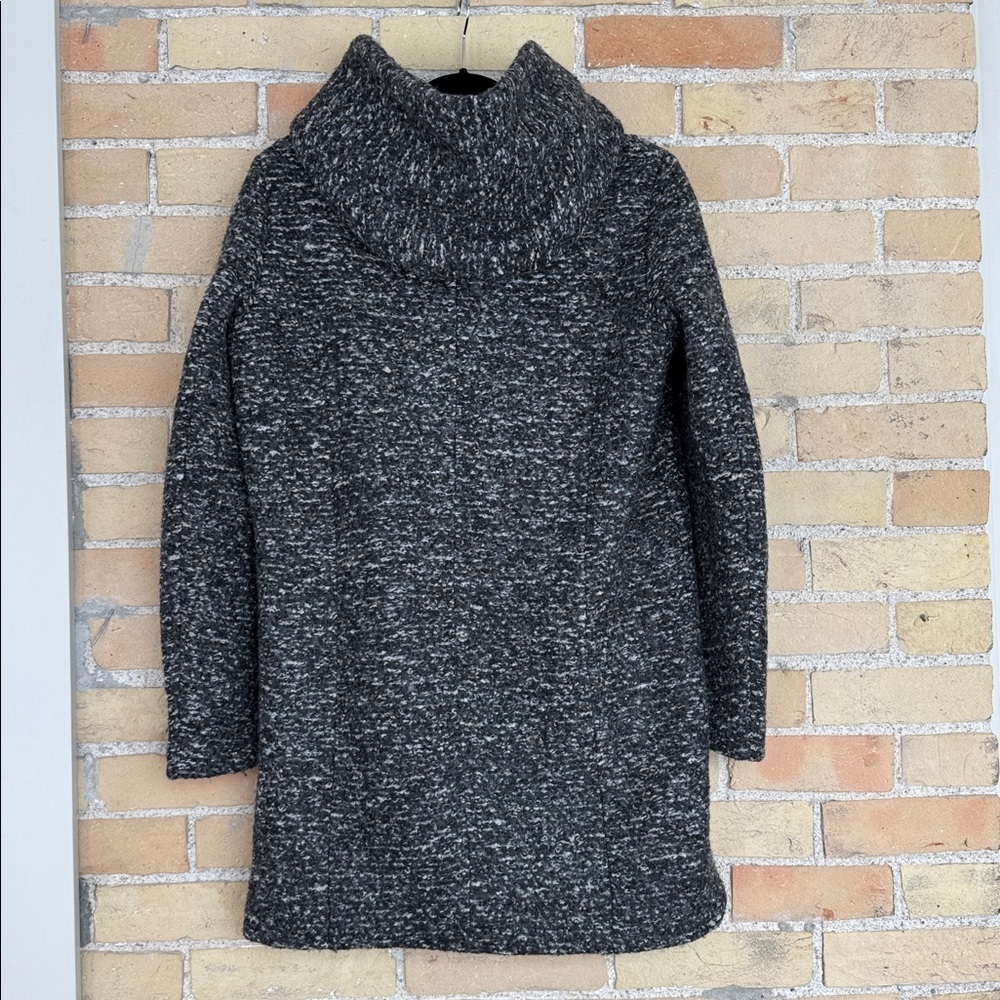ONLY ONLSEDONA Boucle Wool Black and Gray Coat with Hood - Picture 5 of 7